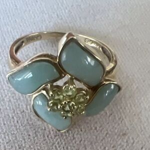Rare, Jade and peridot ring